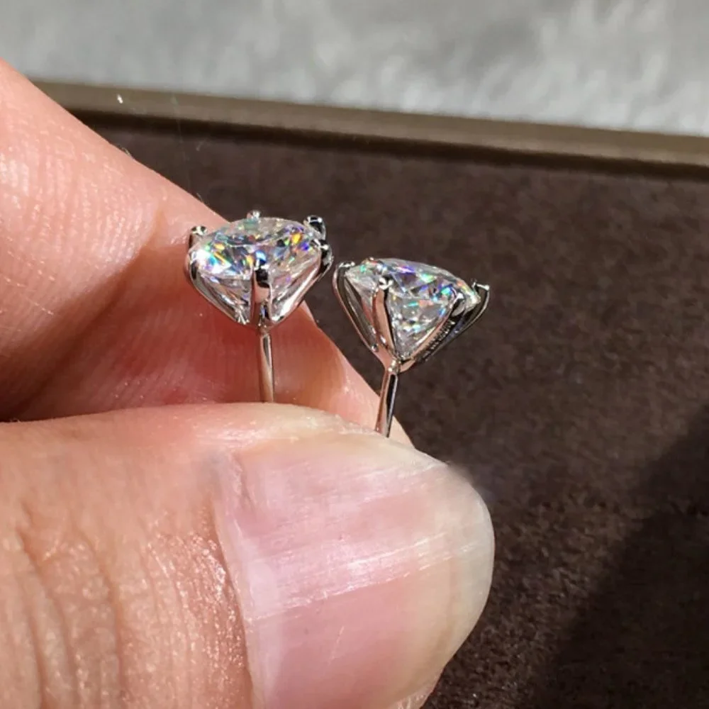 *NEW 2.5 ct Round Diamond White Gold Stud Earrings